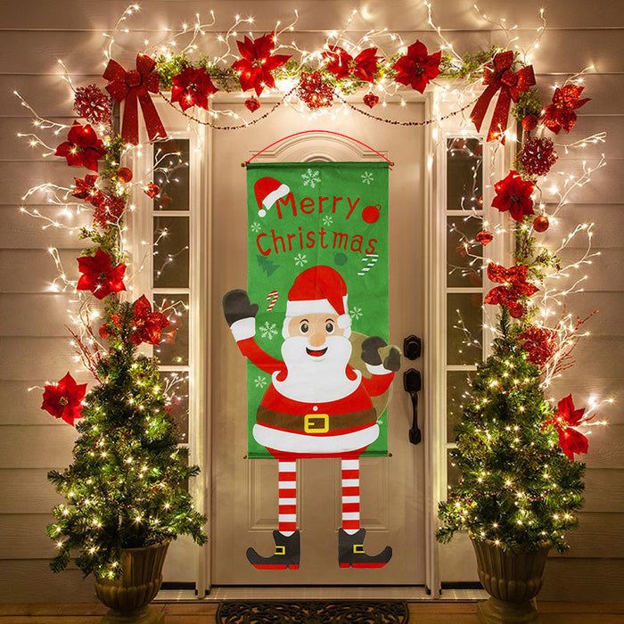 Merry Christmas Porch Door Banner Hanging Ornament 