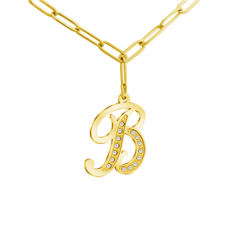 MLYJ 26 Letters Diamond Pendant