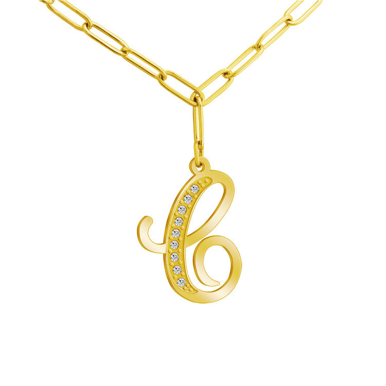 MLYJ 26 Letters Diamond Pendant