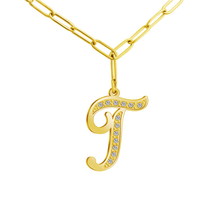 MLYJ 26 Letters Diamond Pendant