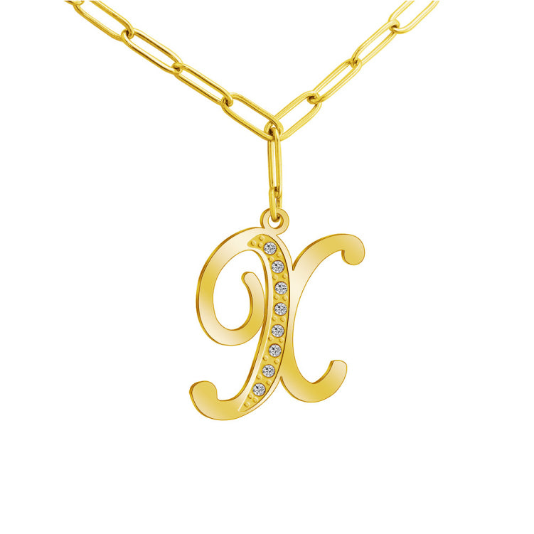 MLYJ 26 Letters Diamond Pendant