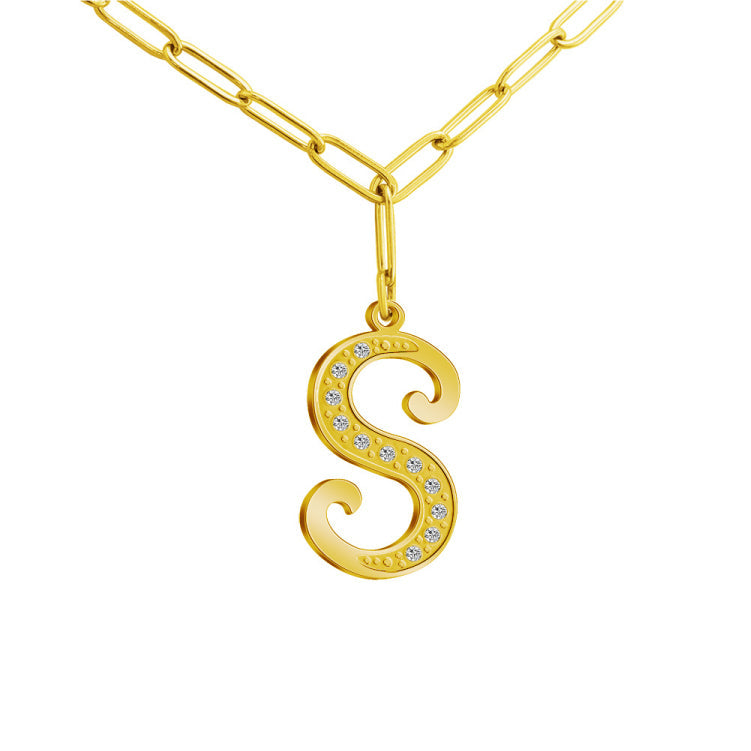 MLYJ 26 Letters Diamond Pendant