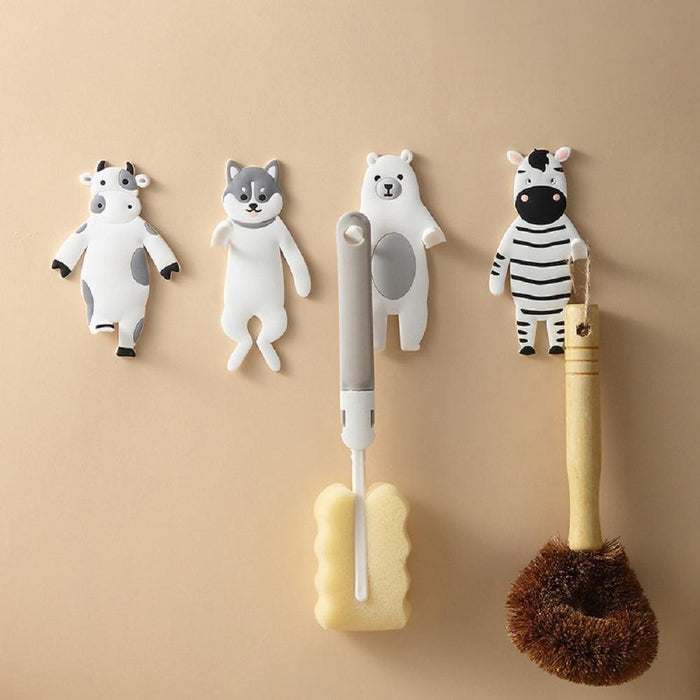 4 Packs Creative Animal Decorative Wall Hanger Hooks