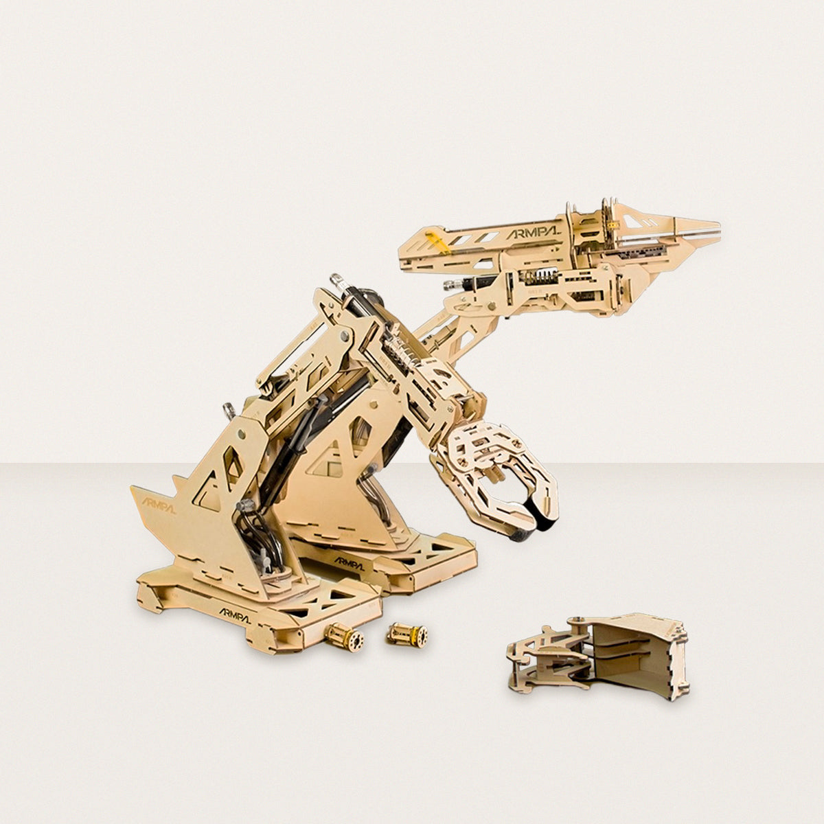 WOODEN HYDRAULIC EXCAVATOR BUILDING BLOCK TOY