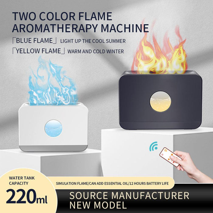 2 Color Flame Aromatherapy Machine Home Simulation Flame Humidifier Essential Oil Atomizer