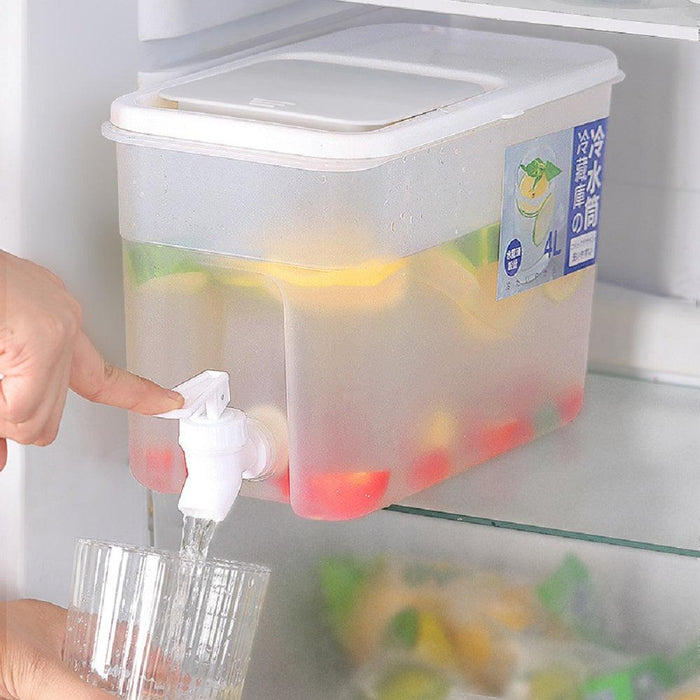 Fridge Beverage Drink Dispenser with Spigot, Square Plastic Water Container Juice Dispenser Jug