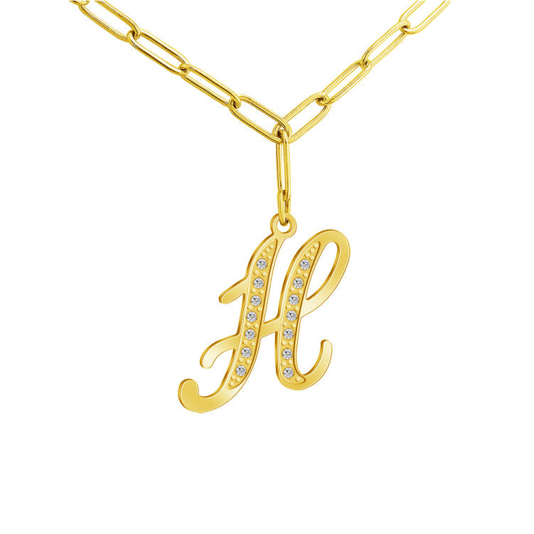 MLYJ 26 Letters Diamond Pendant