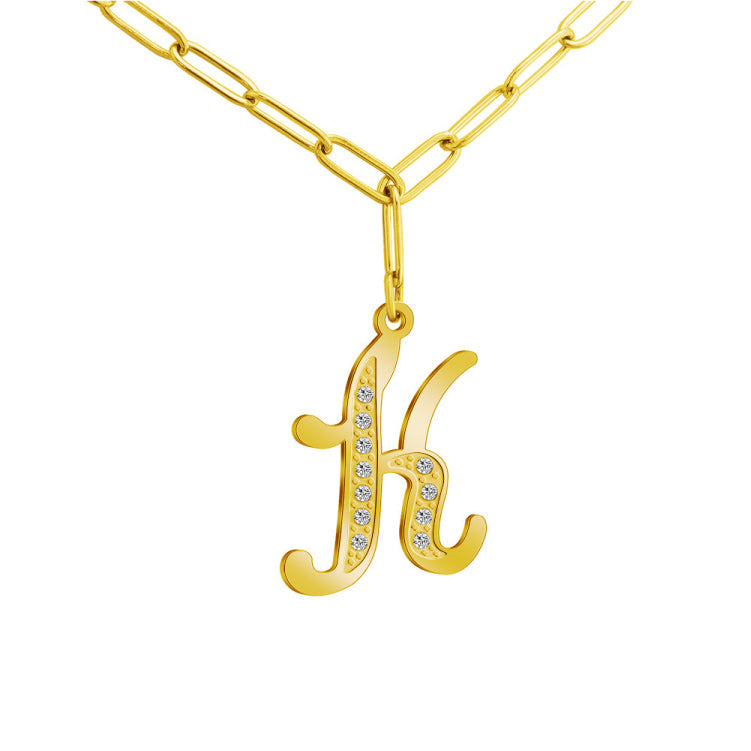 MLYJ 26 Letters Diamond Pendant