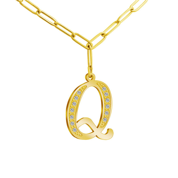 MLYJ 26 Letters Diamond Pendant