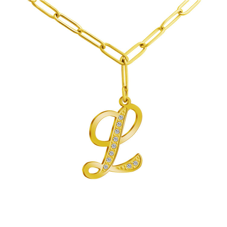 MLYJ 26 Letters Diamond Pendant