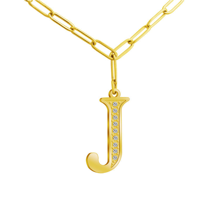 MLYJ 26 Letters Diamond Pendant