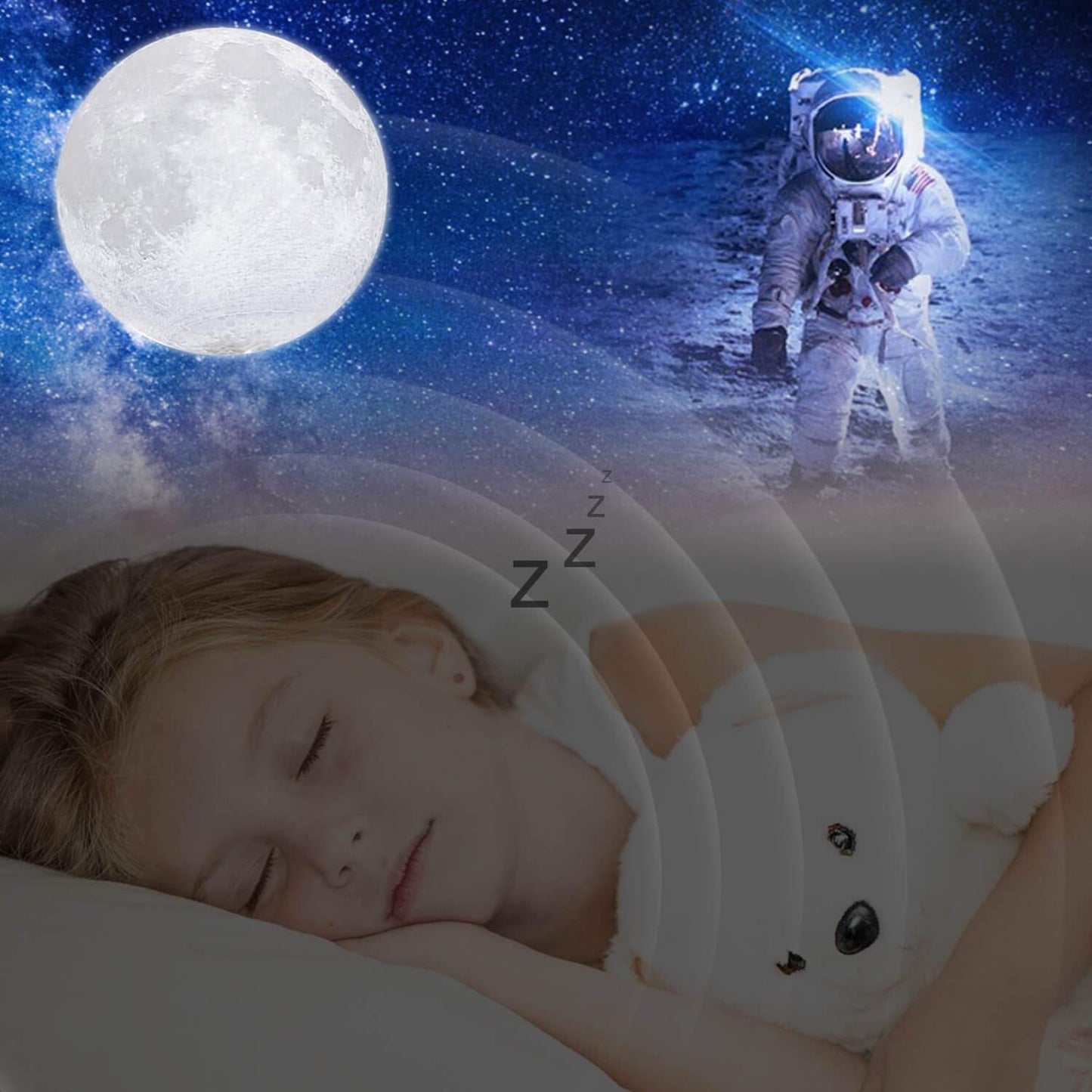 SEESEEGIFT-A 16 Colors LED 3D Moon Light