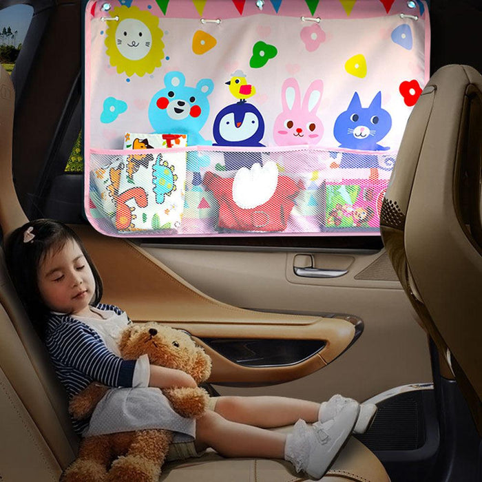 Car Sun Shade Curtain with Storage Bag for Side Window Baby Kids Children Sunshade Protector (CAR117)