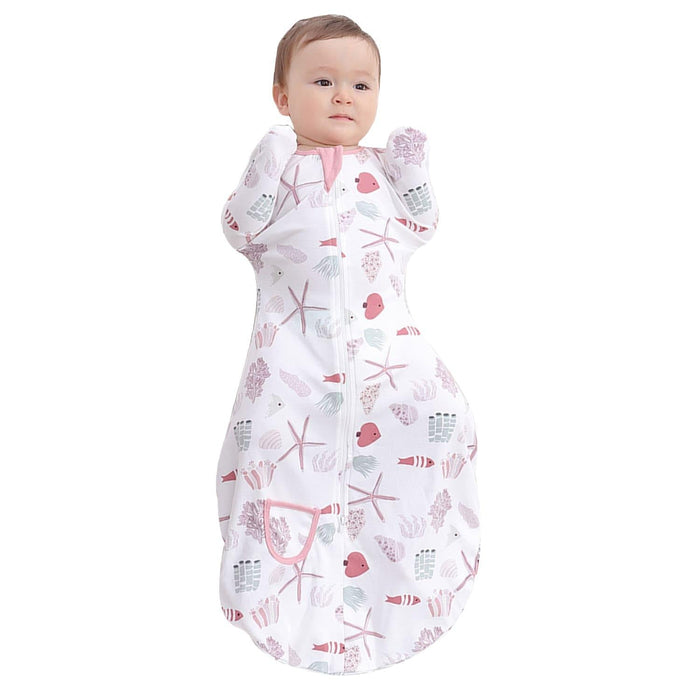 ZIGJOY 100% Cotton Baby Swaddle Transition Sleep Bag with 2-Way Zipper