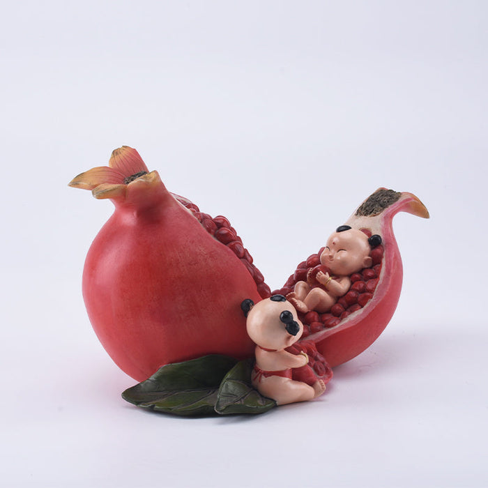Chinese Peach Pomegranate Sculpture