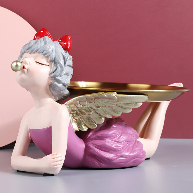 HOTROVEL Blowing Bubbles Angel Girl Sculpture