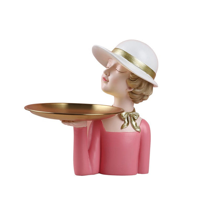 Hat Girl Tray Sculpture