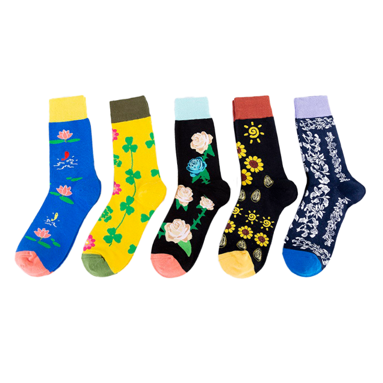 Colored Flowers Socks