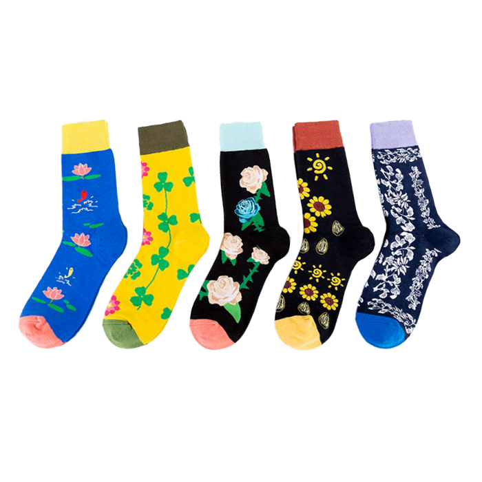 Colored Flowers Socks