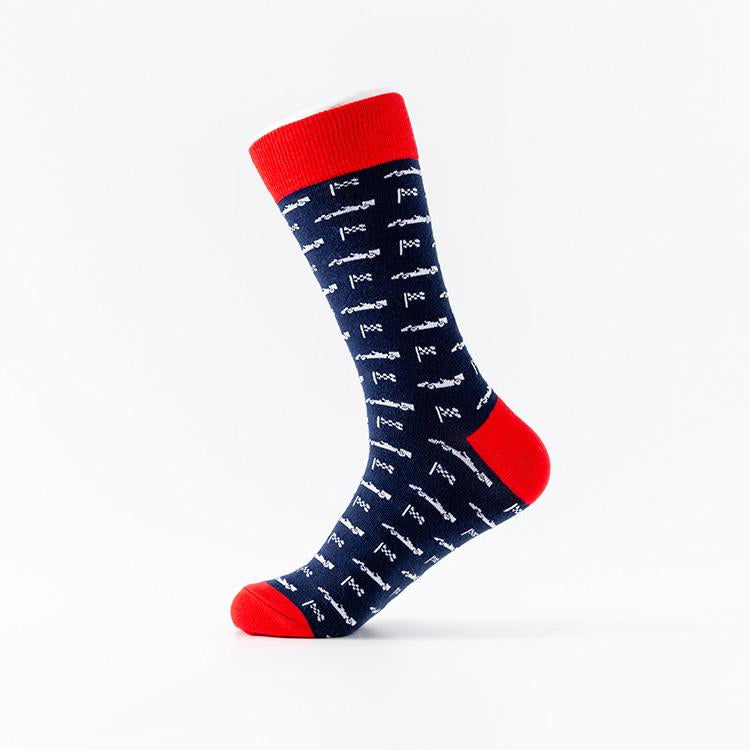 Plus-size bicycle pattern casual fashion men's socks