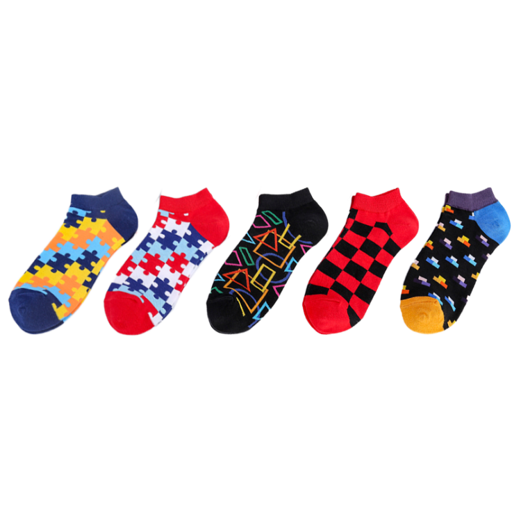 Geometric Puzzle Ship Socks