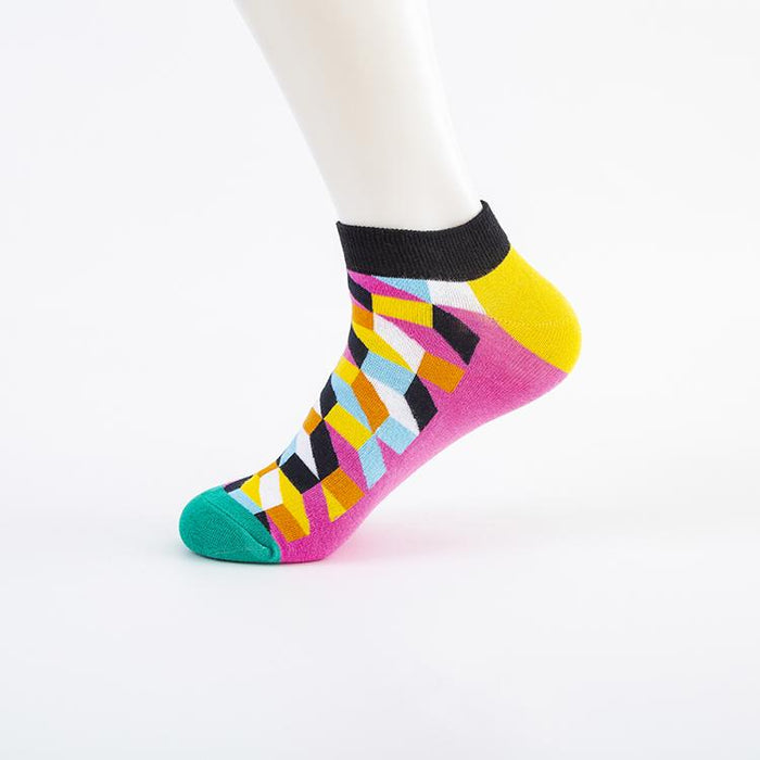 Colored Small Diamond Ship Socks