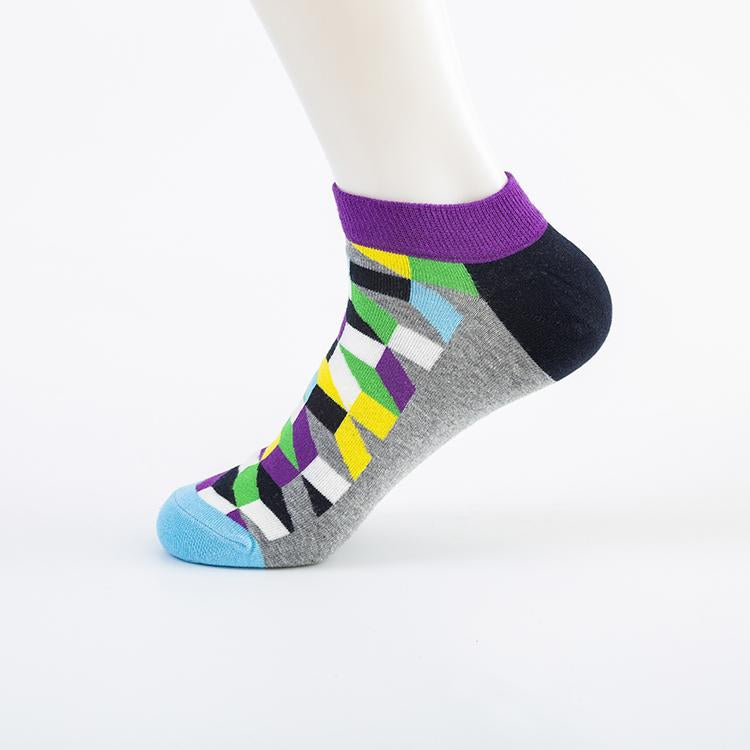 Colored Small Diamond Ship Socks