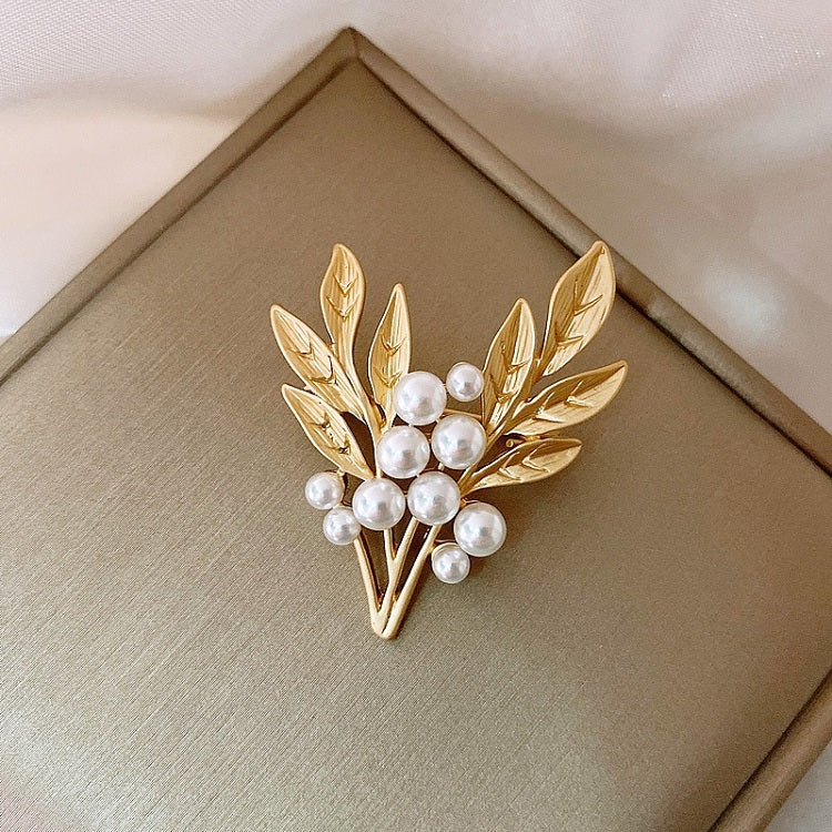 Pearl Leaf Brooch