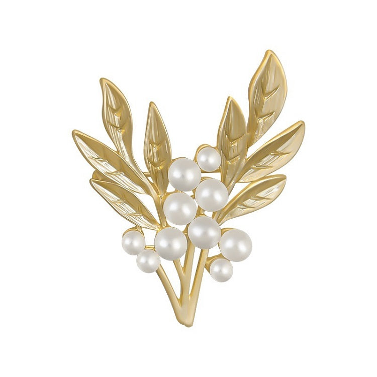 Pearl Leaf Brooch