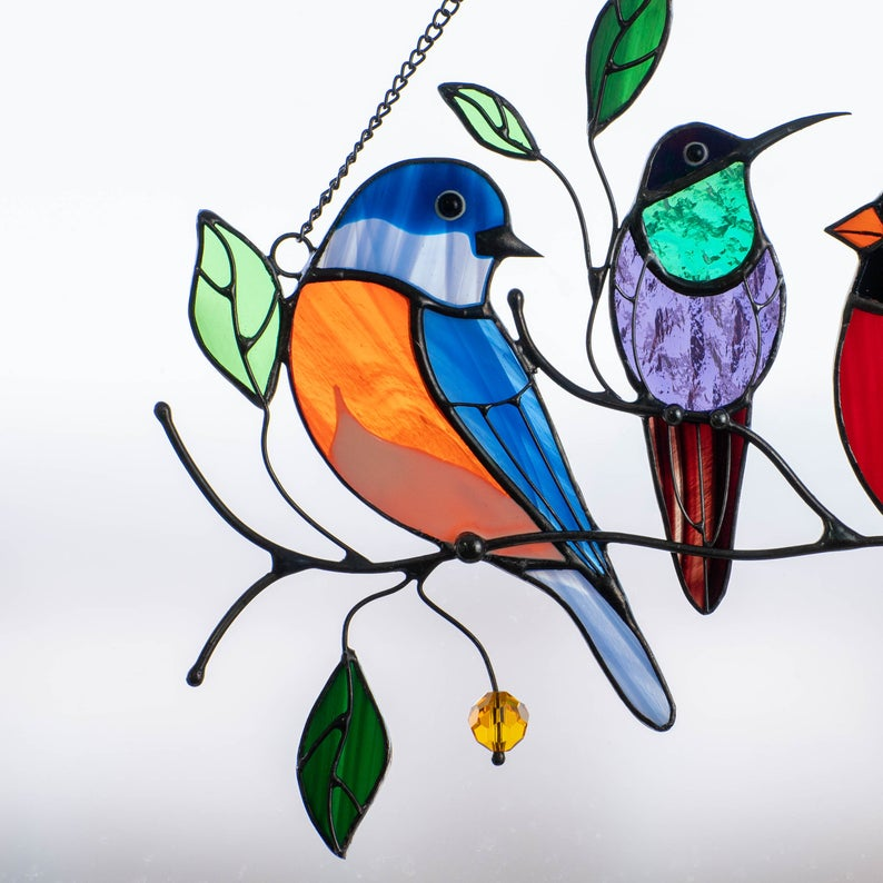 Birds Stained Glass Window Hangings