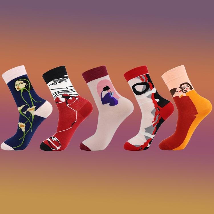 Red Style Character Girl Socks