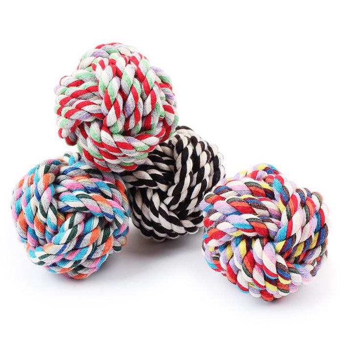 COLORFUL COTTON ROPE WOVEN PET BALL