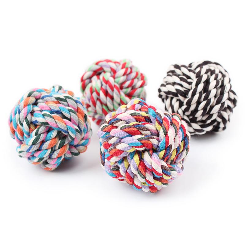 COLORFUL COTTON ROPE WOVEN PET BALL