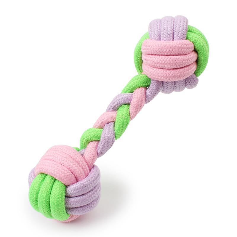 CONTRAST-COLOR BRAIDED DUMBBELL COTTON ROPE