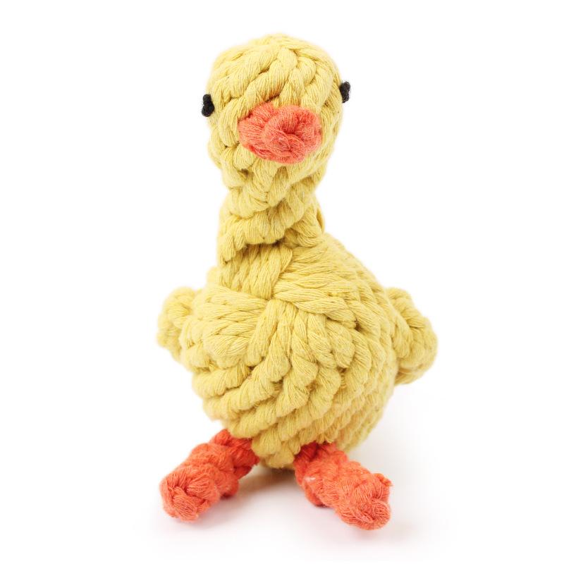 WOVEN YELLOW DUCK DOG TOY