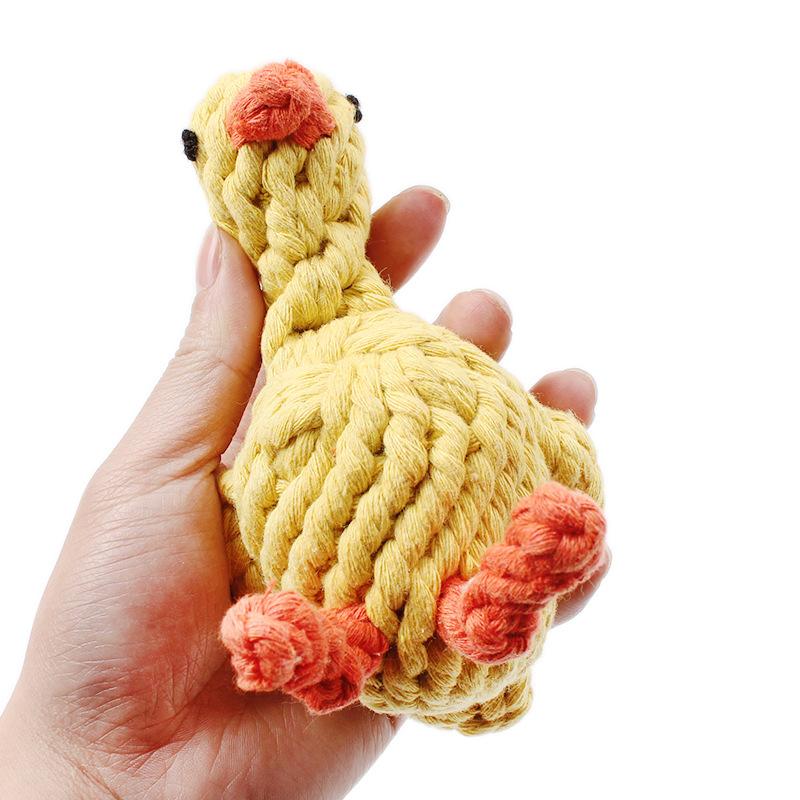 WOVEN YELLOW DUCK DOG TOY