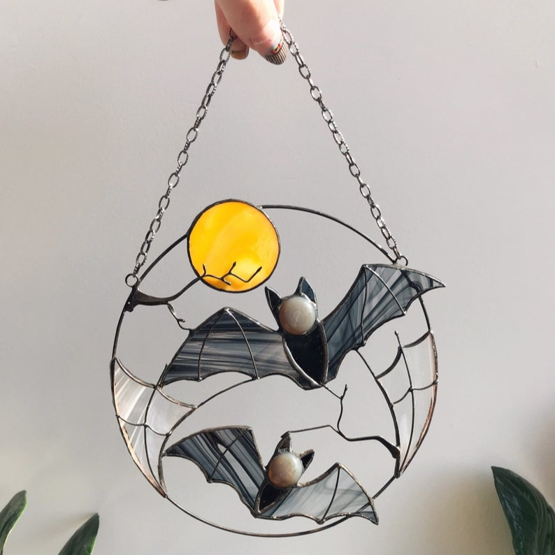 Gothic Bat Moon Ornament