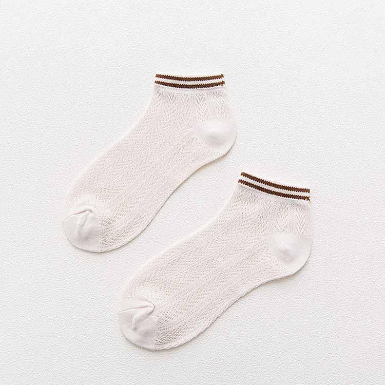 Shallow hollow out ultra-thin breathable mesh boat socks