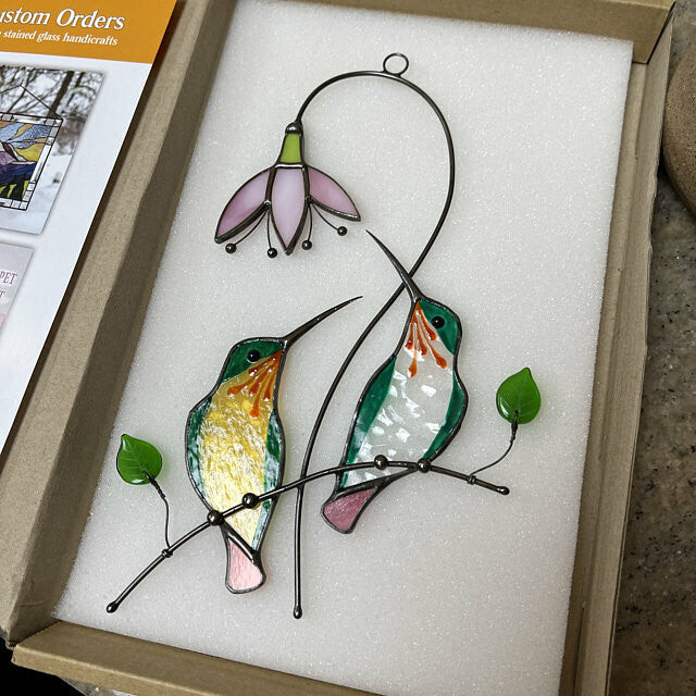 Stained Glass Hummingbird Ornament