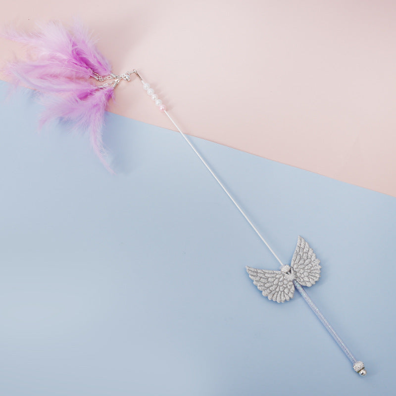 Feather Angel Wings Make-fun Cat Stick