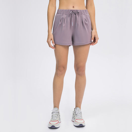 Loose Lace-up Yoga Shorts