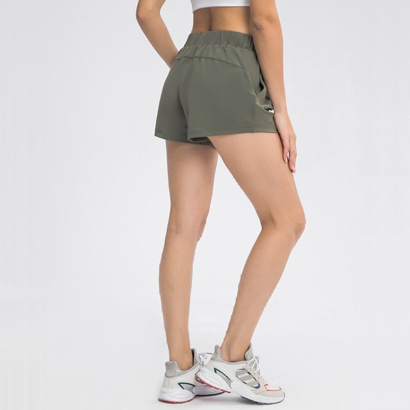 Loose Lace-up Yoga Shorts