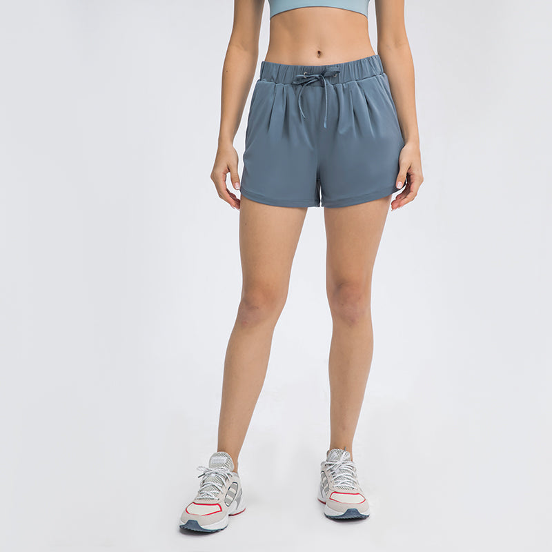 Loose Lace-up Yoga Shorts