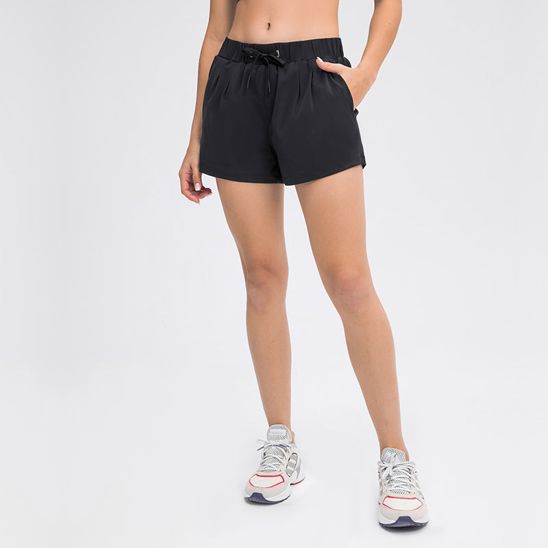 Loose Lace-up Yoga Shorts