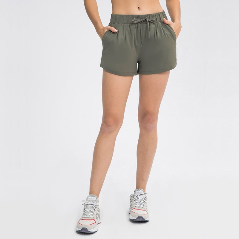 Loose Lace-up Yoga Shorts