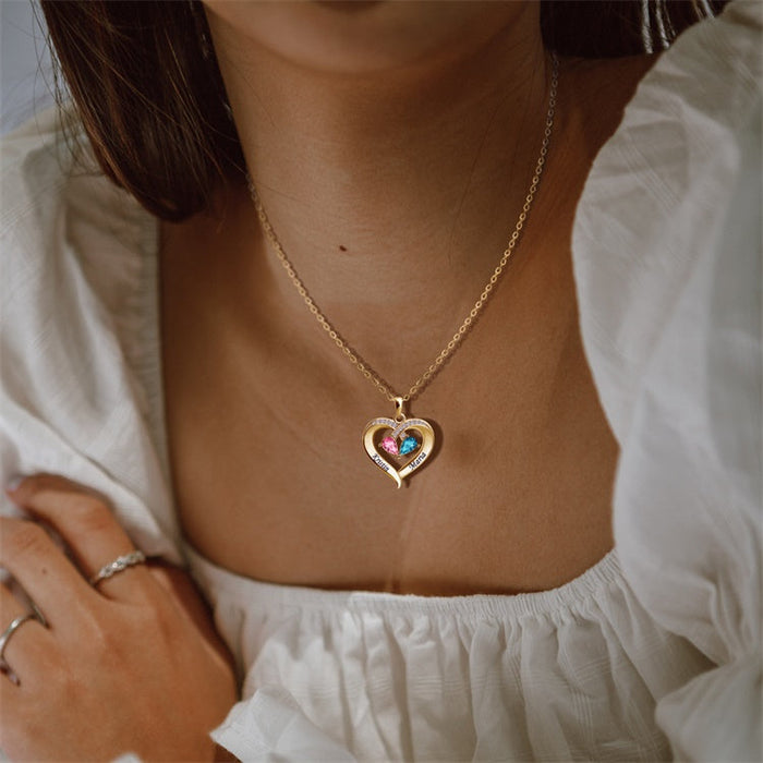 MLYJ Two-tone Peach Heart Necklace