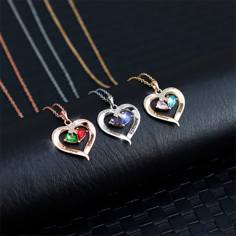 MLYJ Two-tone Peach Heart Necklace