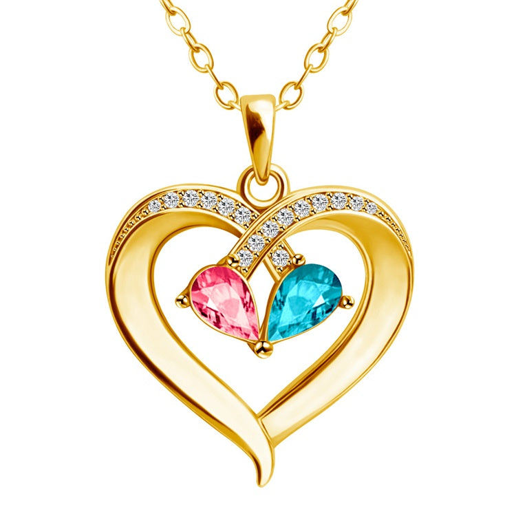 Two-tone Peach Heart Necklace