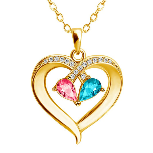 Two-tone Peach Heart Necklace