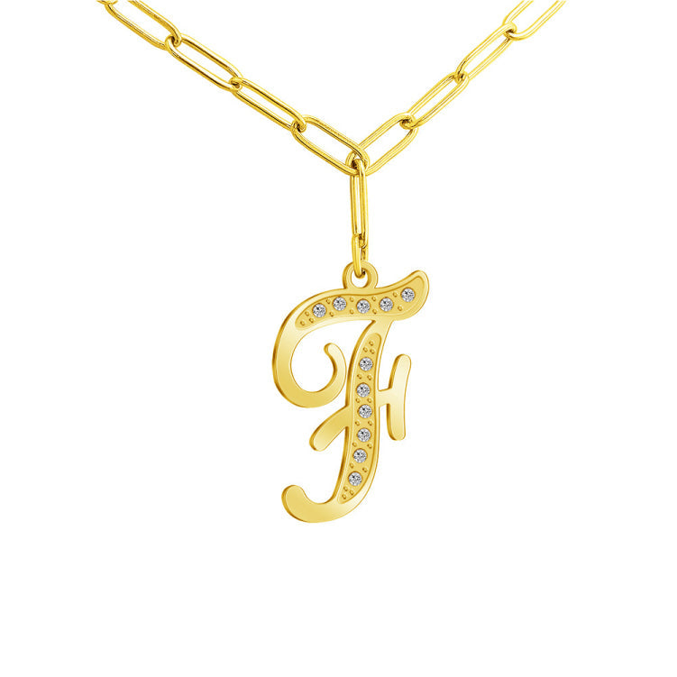 HOTROVLE 26 Letters Diamond Pendant